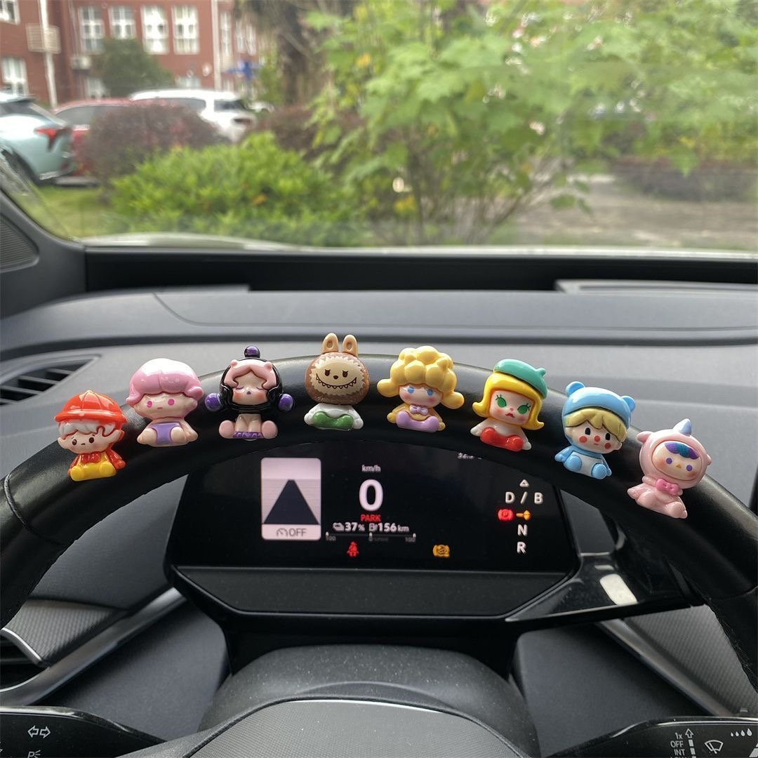 DIY for popmart Car Screen Cartoon Decoration (Stickable)