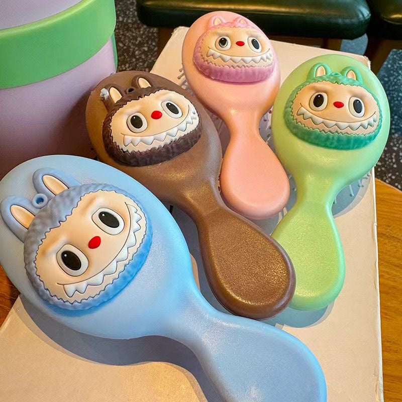 💆‍♀️ Labubu Monster Plush Airbag Cushion Comb – Mini Massage Edition 💆‍♀️