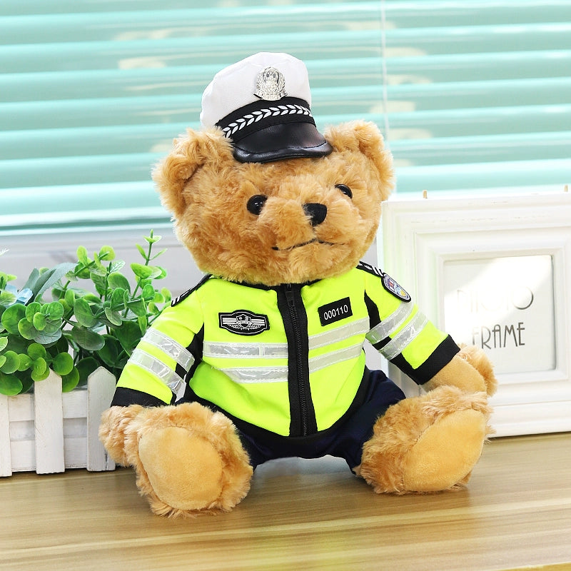🚔 Chocolate Police Teddy Bear – On Duty & Ready to Cuddle 🚔